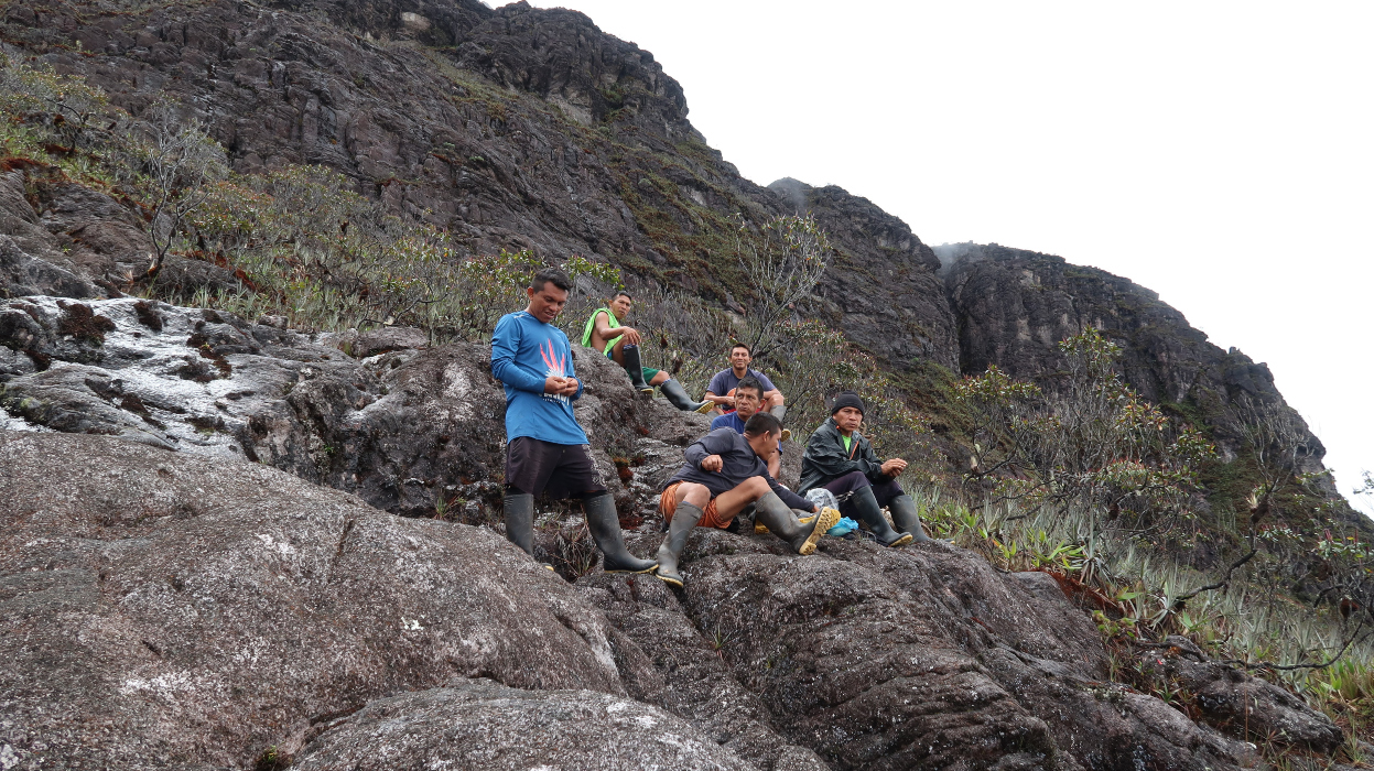 Yanomami descansam no trajeto de volta ao acampamento Areal