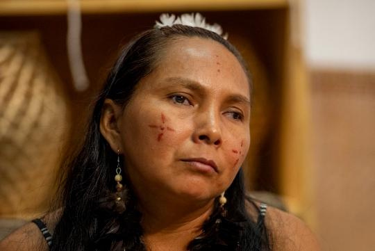 Elizângela Baré, socióloga e liderança indígena, durante evento de lançamento do especial 'Memoráveis' na loja Floresta no Centro