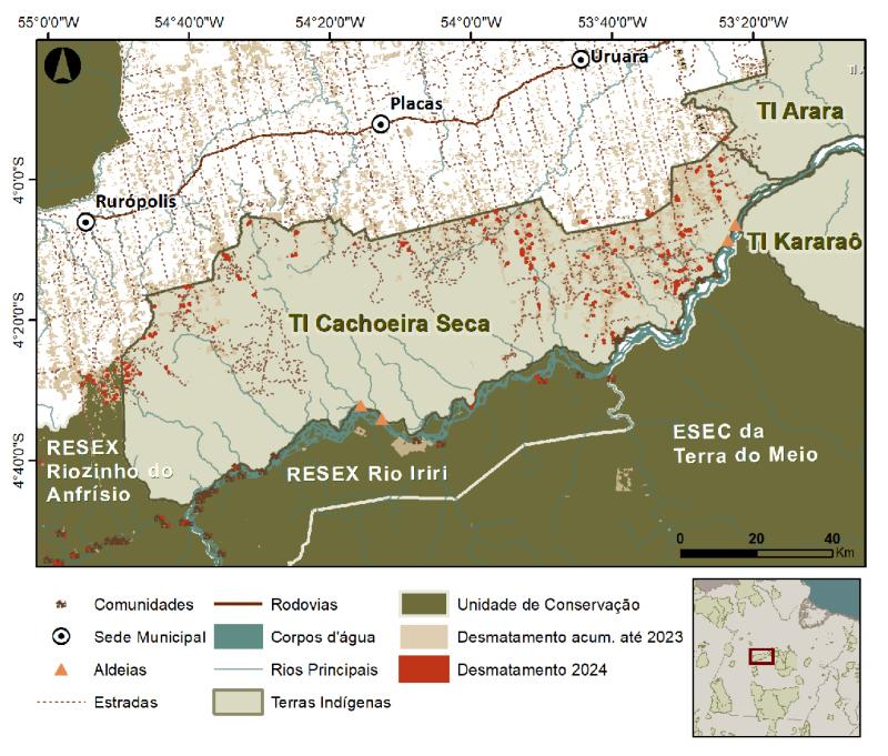 desmatamento na TI Cachoeira Seca