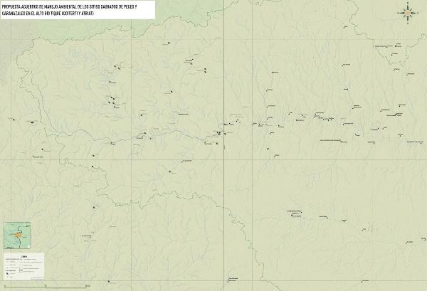 Mapa de trabalho para manejo de pesca e caraná_Fundación Gaia Amazonas-2025