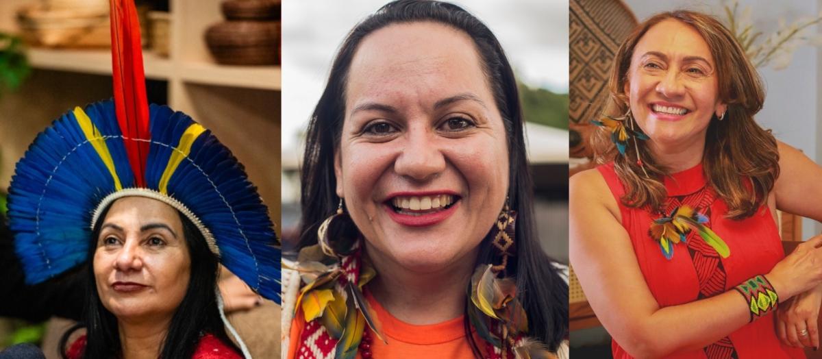 Chirley Pankará, Joziléia Kaingang e Rita Potyguara